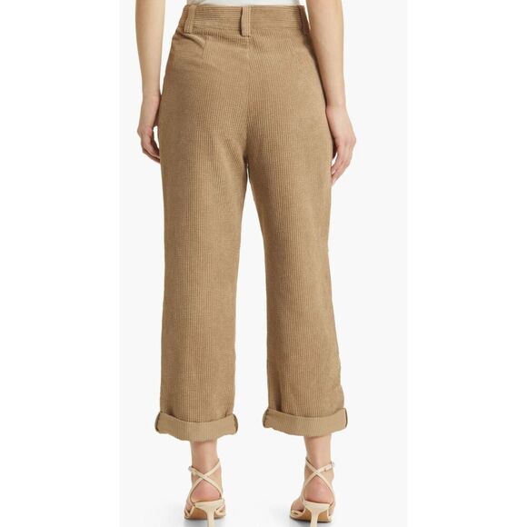 Petal & Pup Corduroy Pants Size 4 Talaren Cuffed High Waisted Crop Taupe - Picture 3 of 12